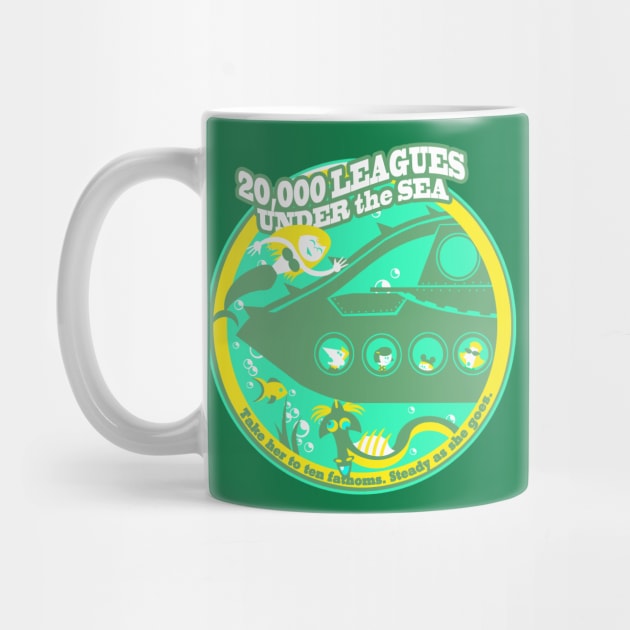 20,000 Leagues Under the Sea (bright green, yellow, teal) by brodiehbrockie